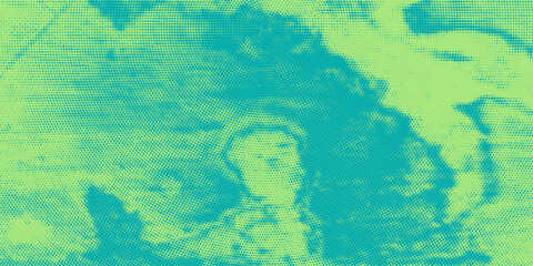 Naklejka premium Bright turquoise and green pop art retro background with halftone in comics style vector illustration eps10