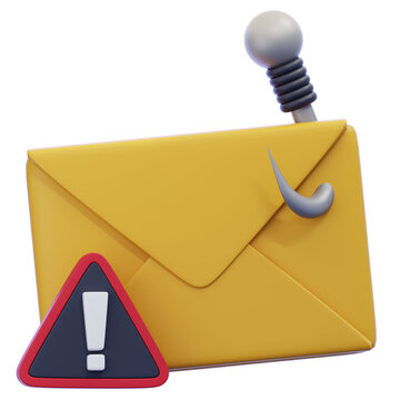 Warning email with a phishing hook, representing a digital scam attempt or online fraud. A critical alert for cybersecurity, data theft, and financial deception