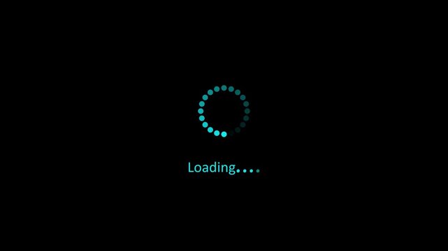 A sleek circular loading icon smoothly rotating to indicate progress. Motion graphics of simple loading concept