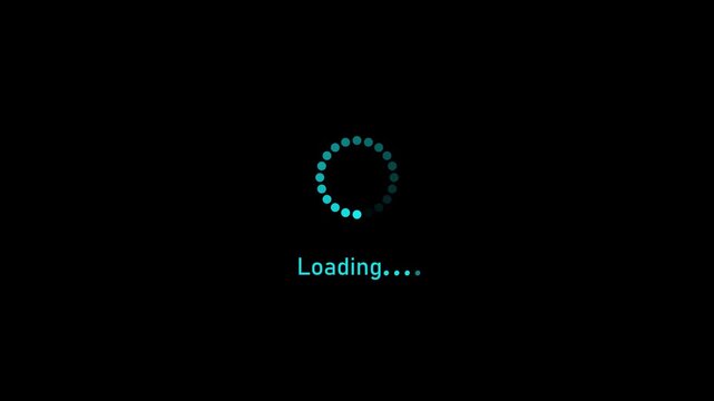 A sleek circular loading icon smoothly rotating to indicate progress. Motion graphics of simple loading concept