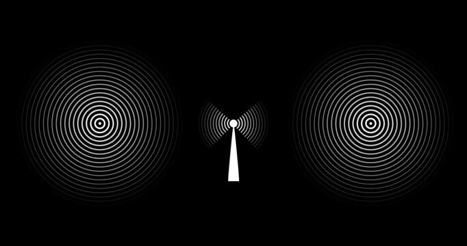 Digital technology radio wave illustration. Motion graphics of wifi concept