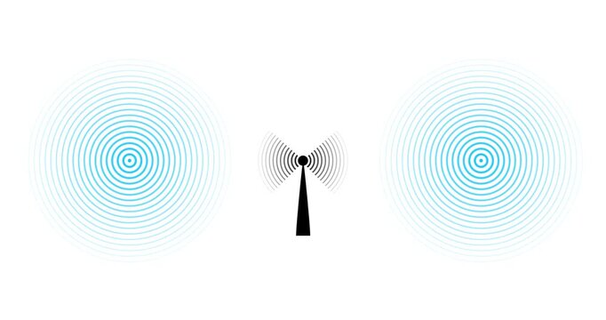 Digital technology radio wave illustration. Motion graphics of wifi concept