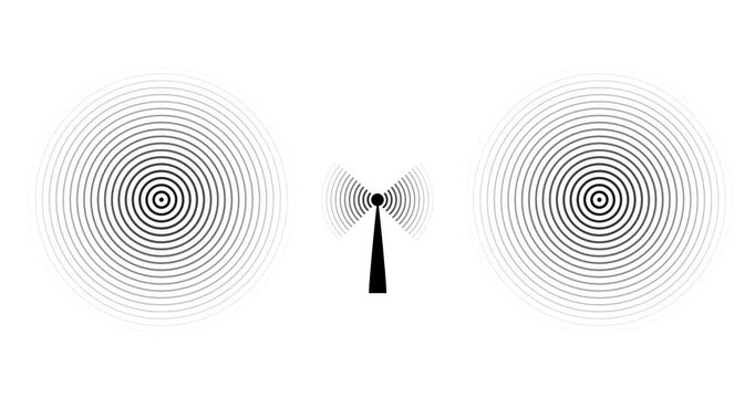 Digital technology radio wave illustration. Motion graphics of wifi concept
