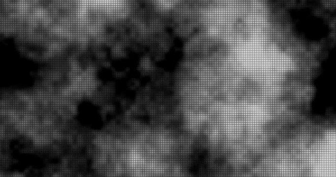 Dot white black pattern gradient texture background. Abstract pop art halftone and retro style. Motion graphics of color background concept