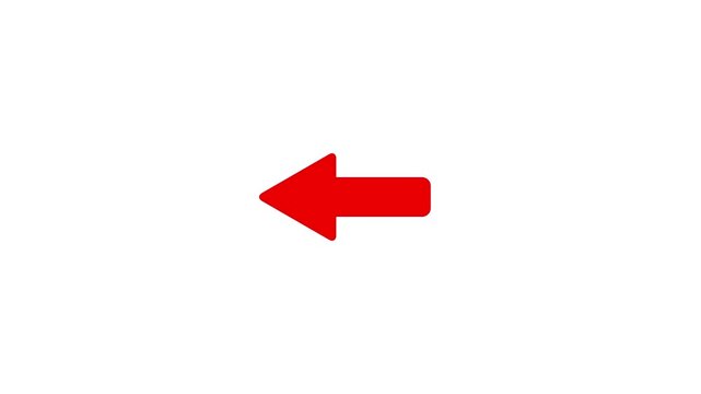 Smooth animated left-pointing arrow icon with gentle bouncing motion on a white background.