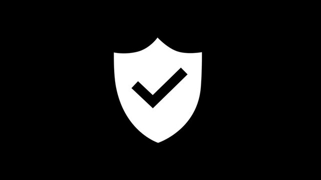 Trusted security icon in trendy flat style. Highest security symbol. Motion graphics of security check mark concept