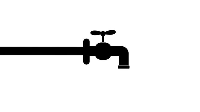 water tap icon animation, Motion graphics of water concept