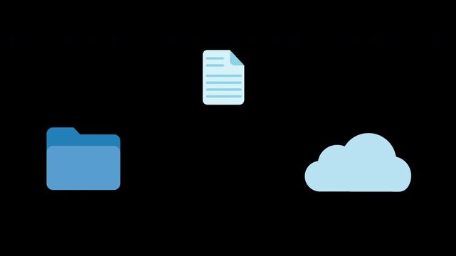 Transparent Alpha Channel Digital Paperwork Contract Archiving Cloud Directory Animation