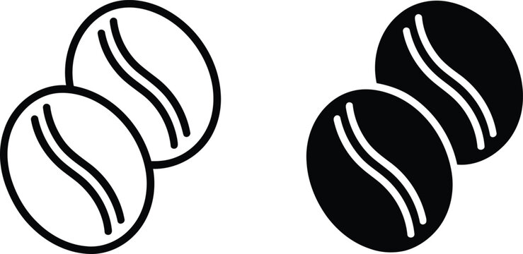 Roasted coffee beans vector illustration, Roasted coffee beans icon set