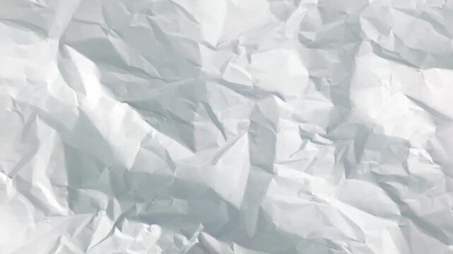 Crinkled white paper texture with deep shadows and sharp creases