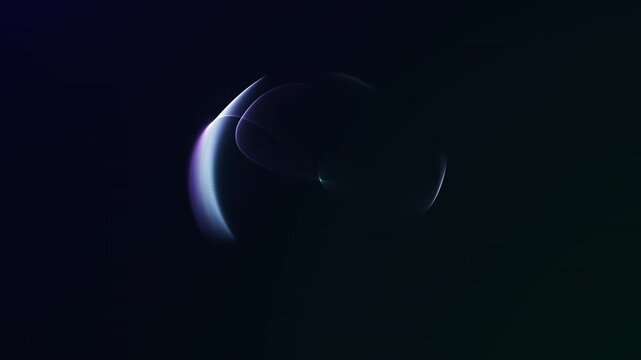 Transparent violet neural sphere reveals flowing internal contours on black. Seamless 4K 60fps loop for AI interfaces, machine learning, data models and science visualization.
