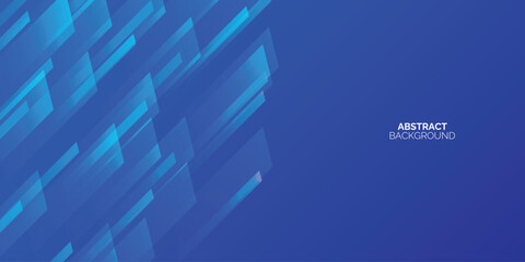 Fototapeta premium Abstract blue background with dynamic geometric glass rectangles.