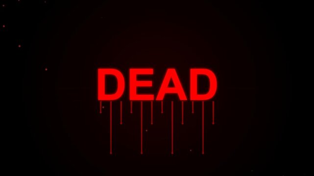 Red Dead text with dripping blood effect animation on black background