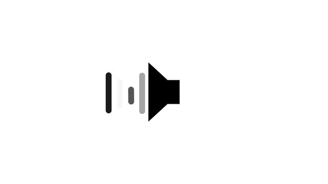 Flat microphone animation for recording podcast with cyan radio waves .voice recording podcast black mic microphone button icon animation. Recording microphone icon animation