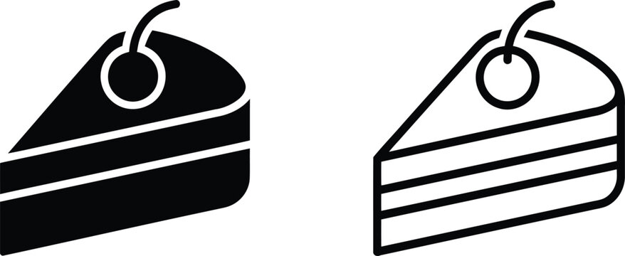 Cake slice dessert vector illustration, Cake slice dessert icon set