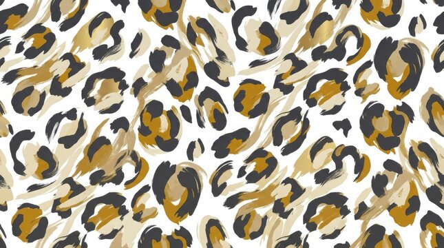 Abstract brush stroke leopard print pattern