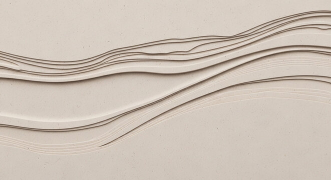 Abstract layered paper cut background with wavy lines