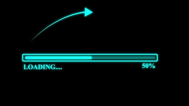 Animated rotating circular arrow for loading process update and refresh cycle motion graphics on    black background , 4k video animation