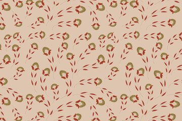 Fototapeta premium Ditsy branch leaf seamless pattern for fabric , packaging , poster , background
