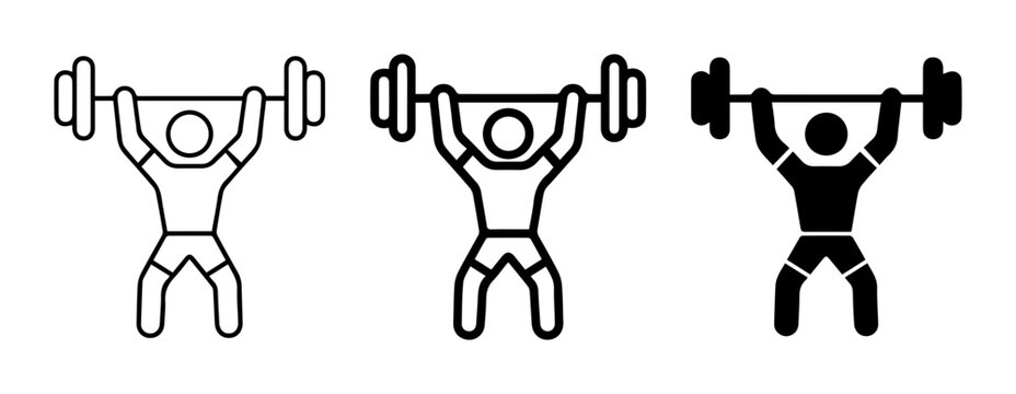 Weightlifting Icons, Strength Training Graphics, Fitness Silhouette Set, Gym Workout Vector Art
