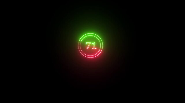 71 font number neon text animation marketing background. Business number icon digit video
