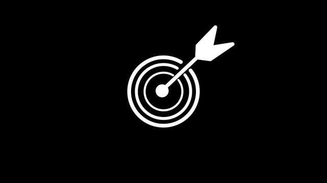 Businessman holding target icon with arrow hitting center, goal achievement, success strategy, performance focus, business planning, KPI growth and objective completion in modern corporate concept.4k