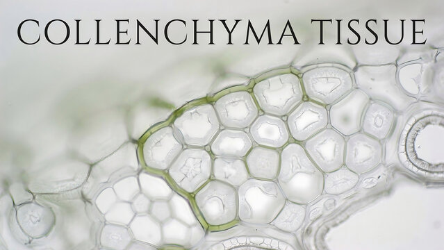 Collenchyma tissue under a type microscope Plant cell cross section