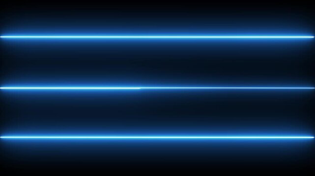Neon line icon animation glowing blue color line background linear beam footage frame icon light effect on black color background
