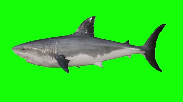 great white shark green screen