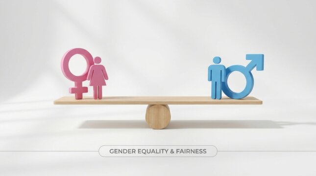 Gender Equality Scale On White Background