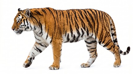 Obraz premium Tiger walking with pixel art style illustration