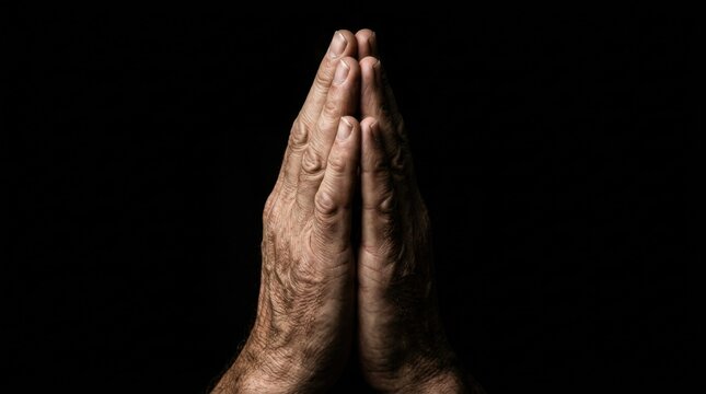 Prayer Gesture In Darkness