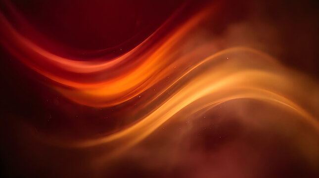 Vibrant abstract red and orange swirling wave design element with glowing effect