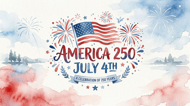 America 250 years celebration July 4th banner