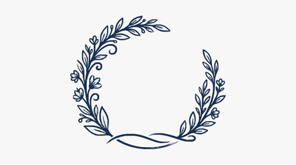 Minimalist line art illustration of two eucalyptus branches. © nero