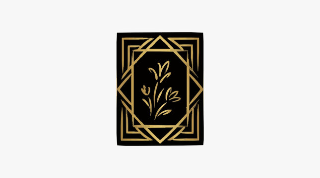 Minimalist monogram logo design with botanical elements.