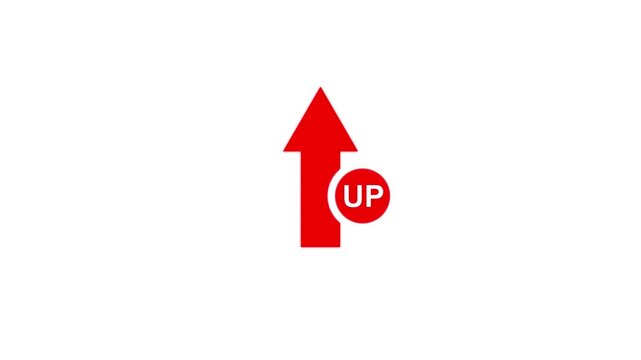 Rising Interest Rate Arrow Animation &ndash; Financial Growth, Economic Trends and Business Analytics Concept