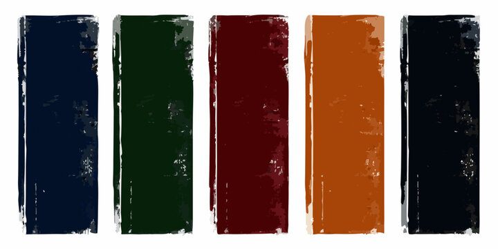 Five Vertical Rectangular Blocks With Textured Edges Vector Illustration