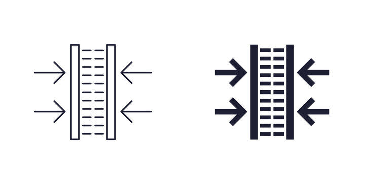 thick wall, thickness icon, line and solid design