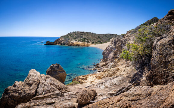 Psili Ammos Beach in the north eastern  part of the island crete.
