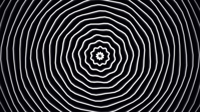 Wavy Concentric Pattern with Pulsing Organic Shapes. 4K Video