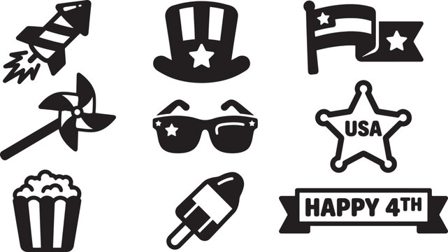 Fourth July USA Patriotic Icon Vector