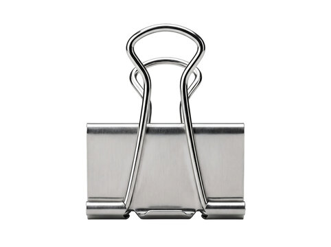Silver Metal Binder Clip Isolated on White Background