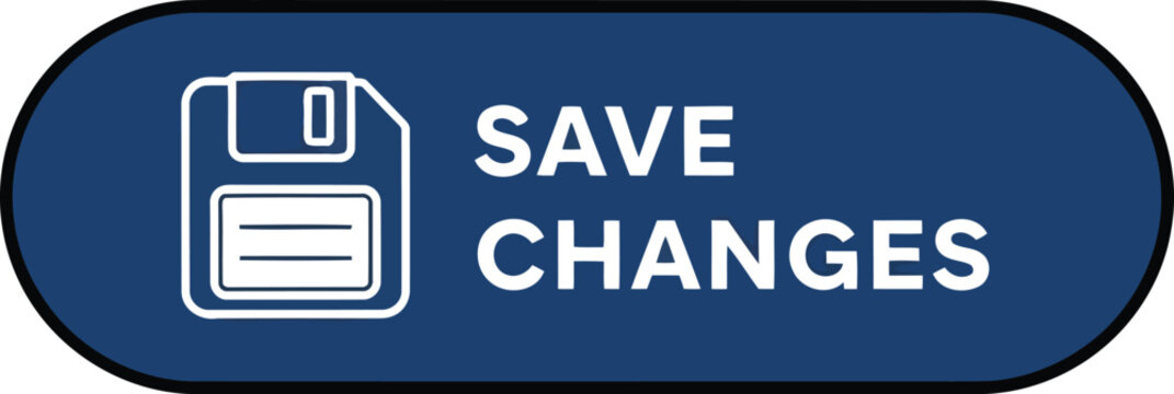 Blue Save Changes Button with Floppy Disk Icon, Editable Web UI Interface Element