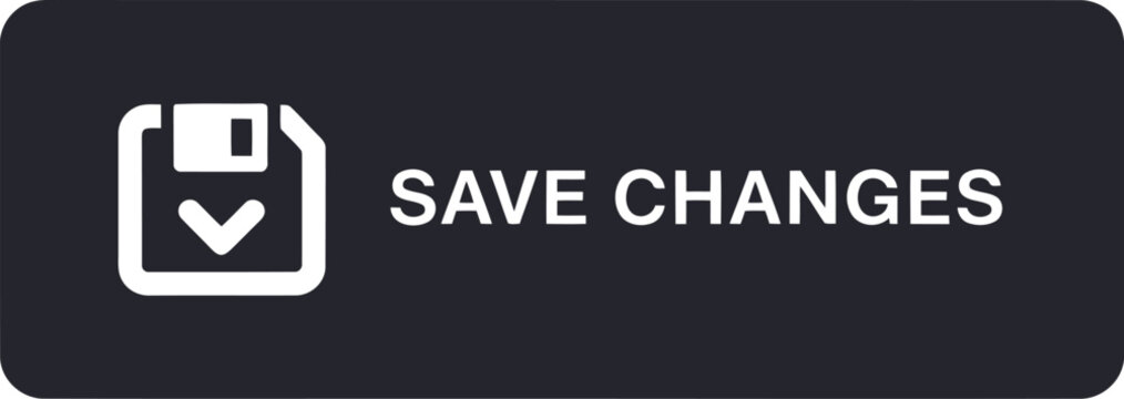 Dark Save Changes Button with Floppy Disk Icon in Modern User Interface Design