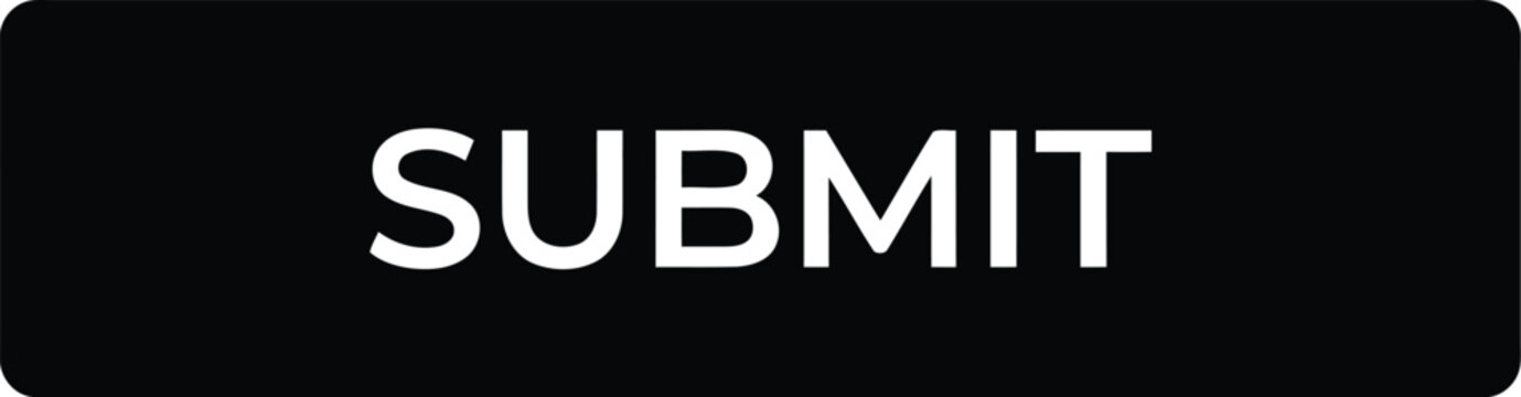 Black submit button with white text for web form call to action isolated on dark background
