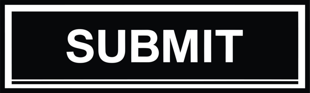 Black Submit Button with White Border and Bold Text for Website Form Interface