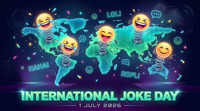 Coiled Springs And Smiling Faces Over World Map Digital Illustration