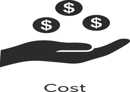 Cost vector Solid Icon Design illustration. Business And Management Symbol on White background EPS 10 File.eps