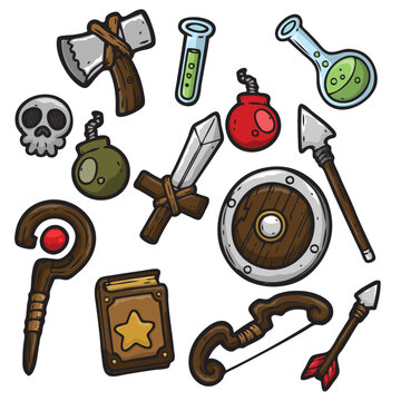 Colorful RPG Doodle Pack &ndash; Hand Drawn Fantasy Items